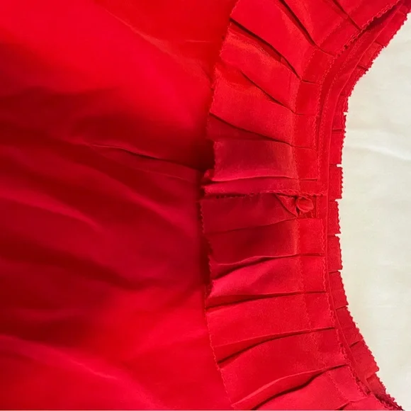 Tibi Red 100% silk Ruffled Bib Collar Tank Top size 4 EUC - Picture 6 of 6